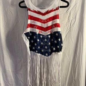 Red, white and blue crop top!